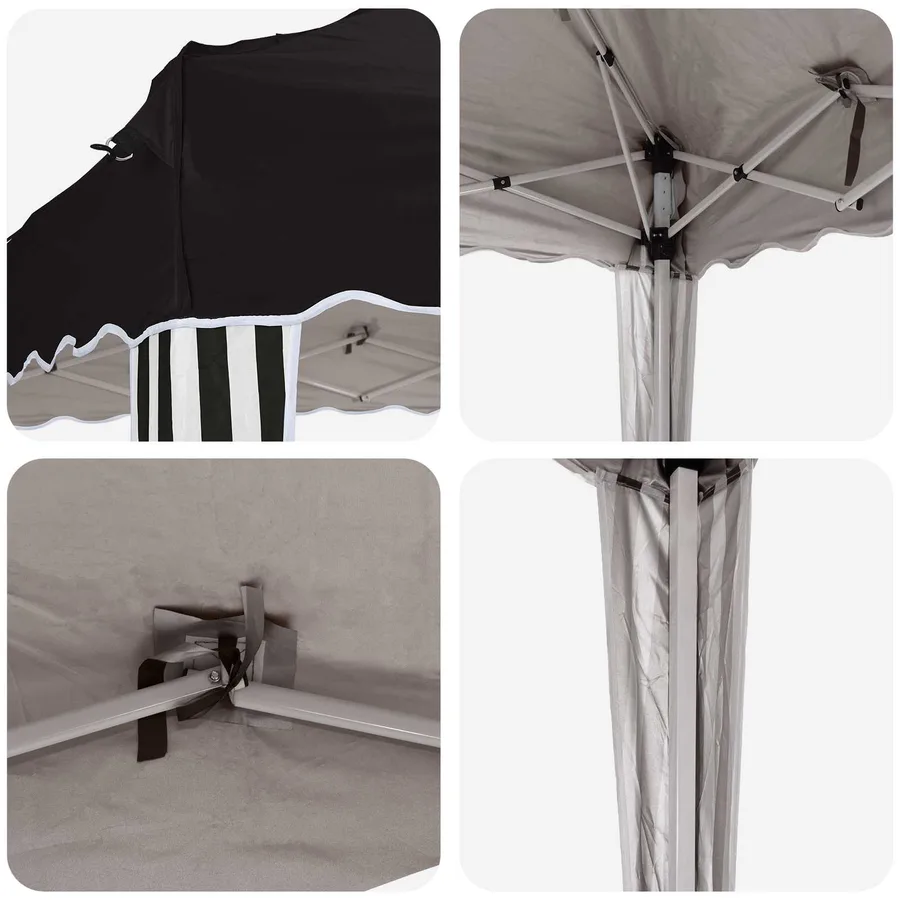 Tente de fête pop-up 195 x 195 x 245 cm Noir Tissu Oxford - 9