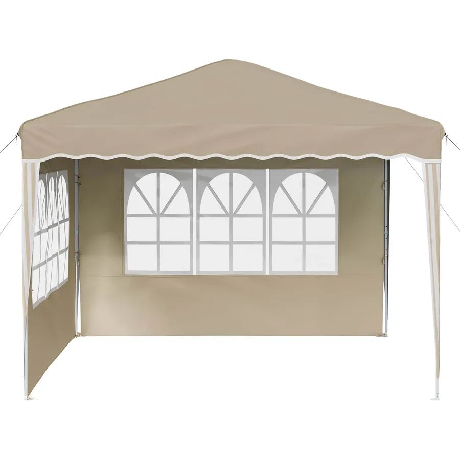 Tente de fête pop-up 288 x 288 x 245 cm Crème Tissu Oxford - 6