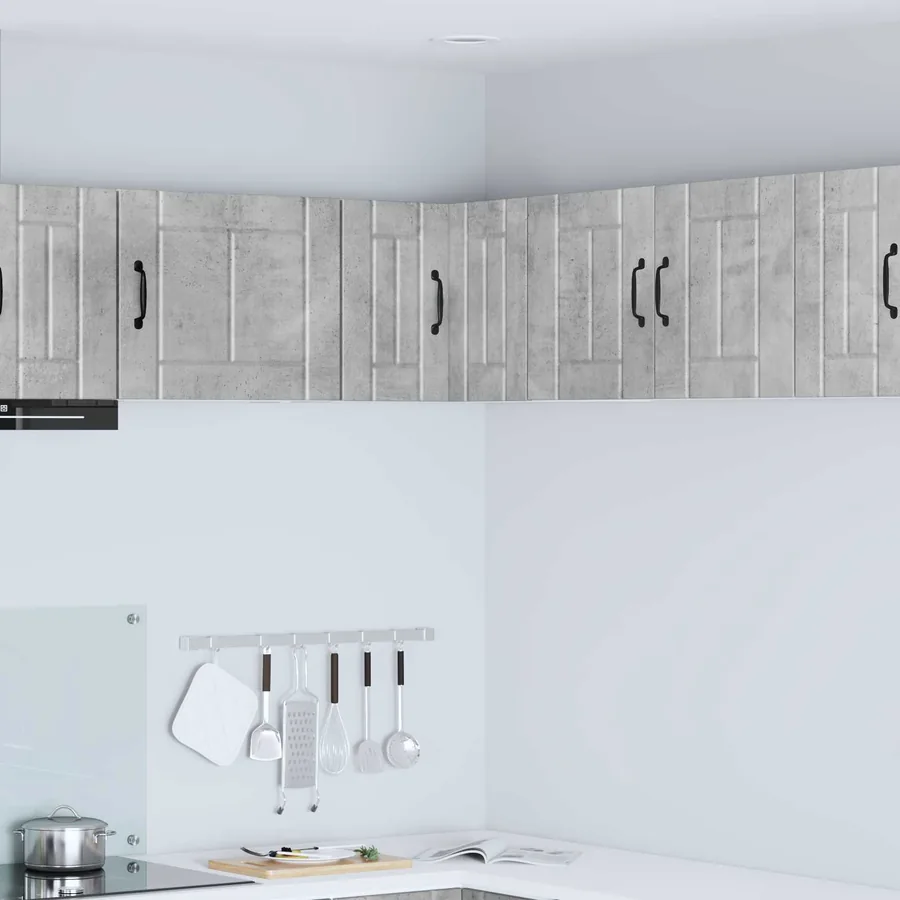 Cabinet d'angle mural LUCCA Gris béton 57 x 57 x 40 cm