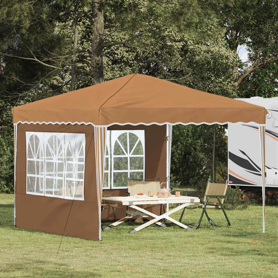 Tente de fête pop-up 288 x 288 x 245 cm Beige Tissu Oxford