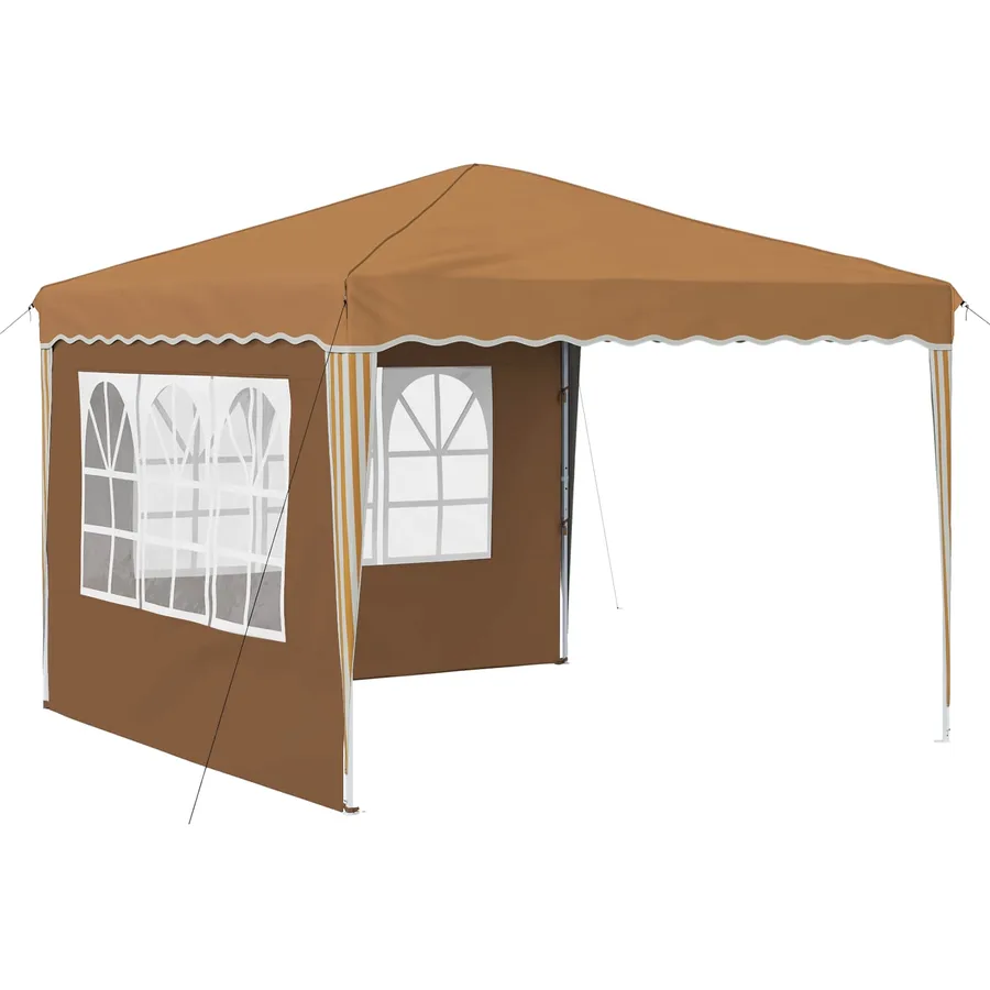 Tente de fête pop-up 288 x 288 x 245 cm Beige Tissu Oxford - 2
