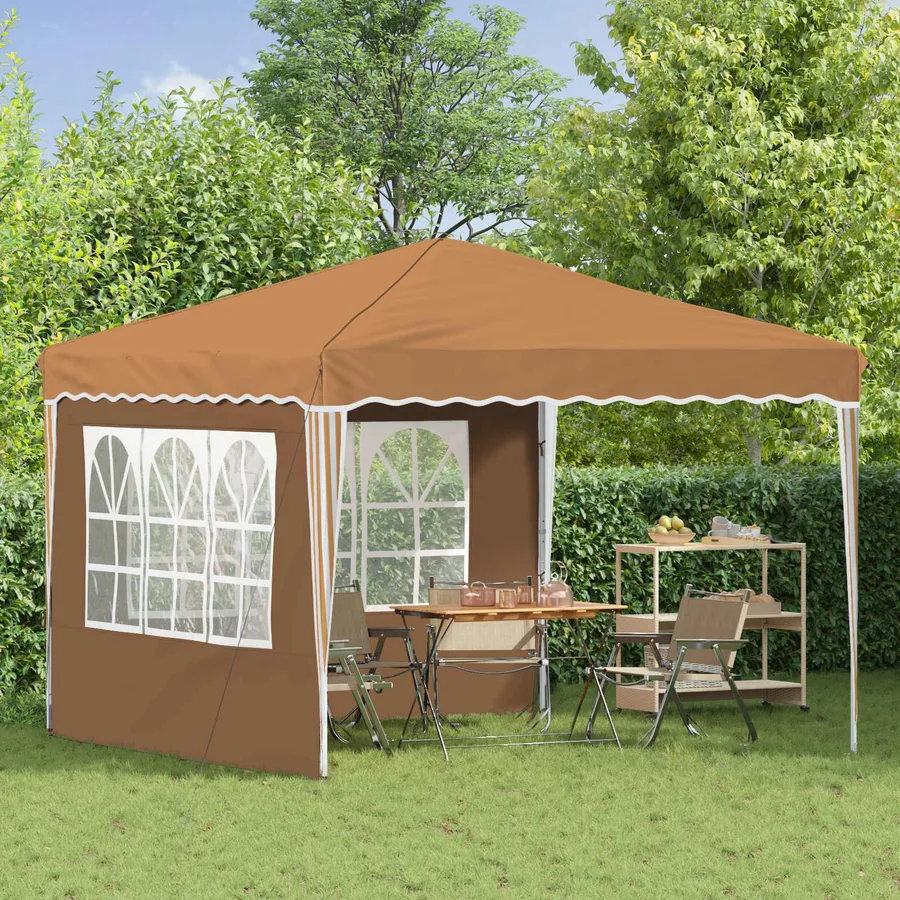 Tente de fête pop-up 288 x 288 x 245 cm Beige Tissu Oxford - 3