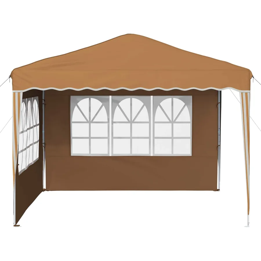 Tente de fête pop-up 288 x 288 x 245 cm Beige Tissu Oxford - 6
