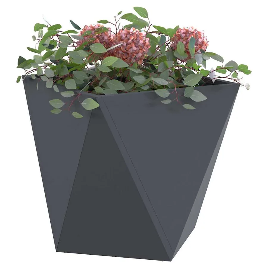 Jardinière 2 pc Anthracite 40 x 40 x 40 cm Acier - 3