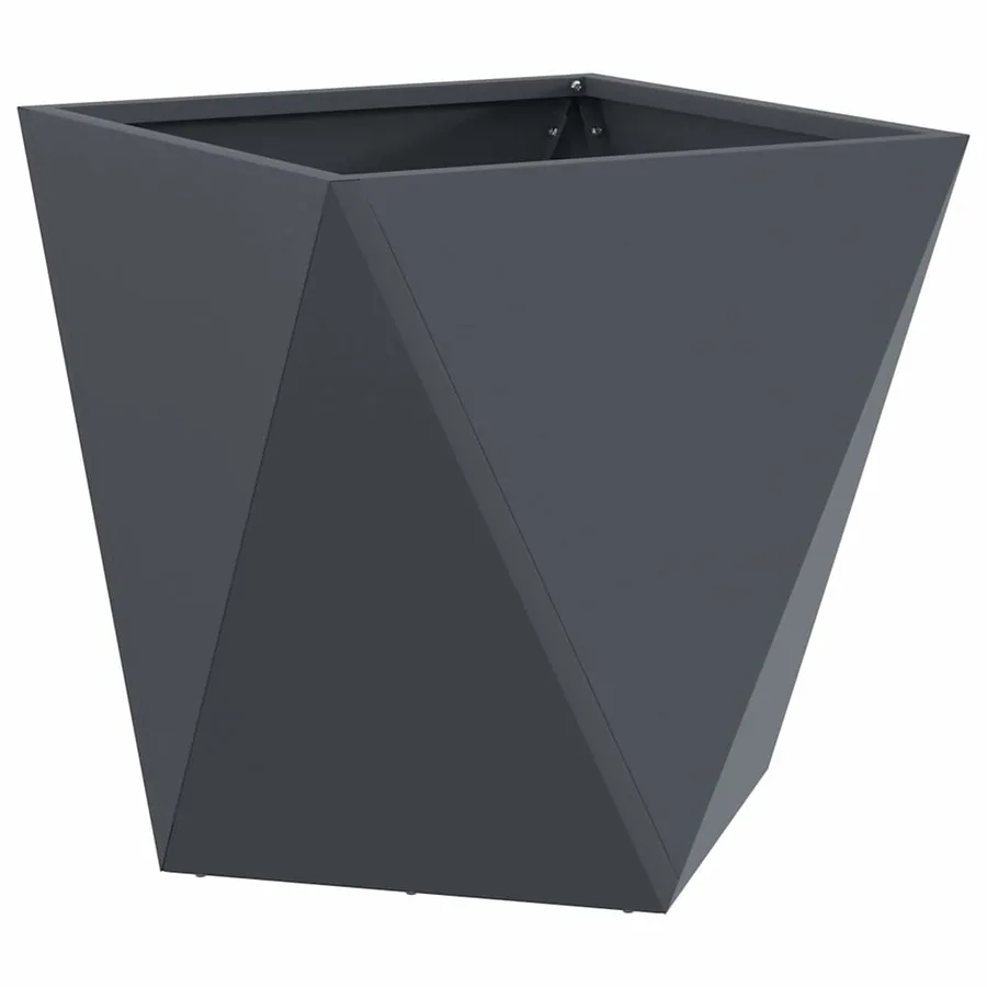 Jardinière 2 pc Anthracite 40 x 40 x 40 cm Acier - 5
