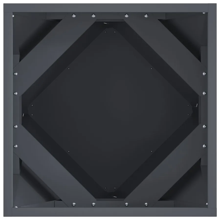 Jardinière 2 pc Anthracite 40 x 40 x 40 cm Acier - 7