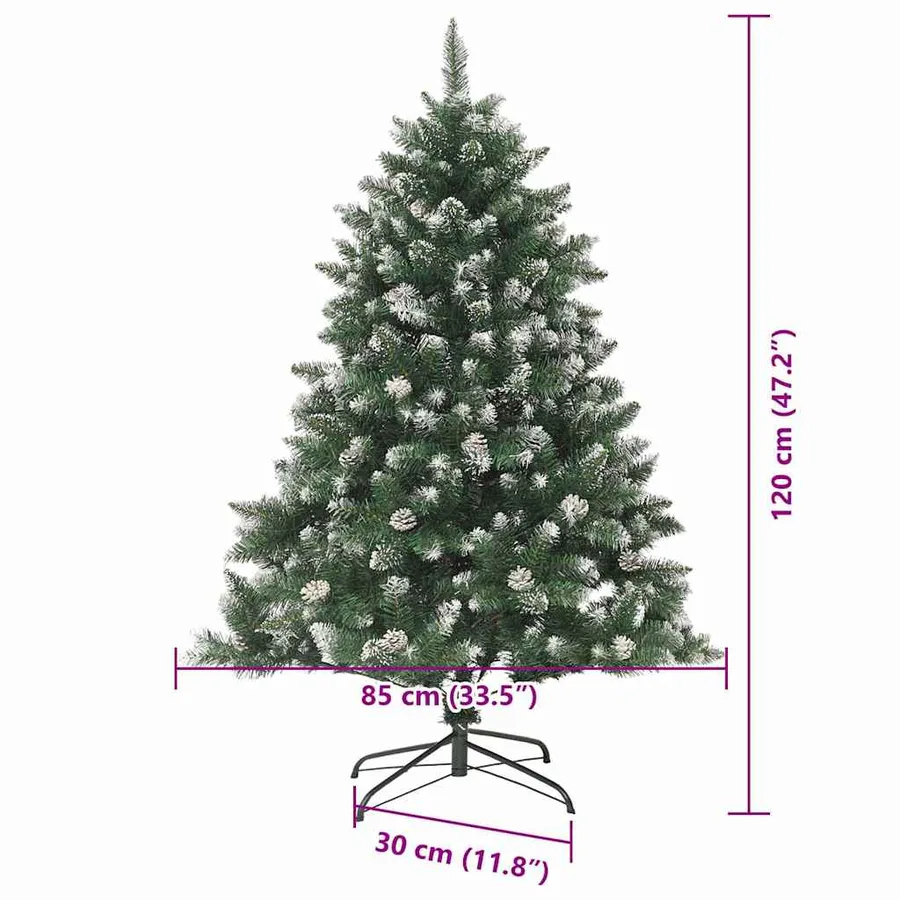 Sapin de Noël artificiel Vert 120 cm PVC, plastique et acier - 20