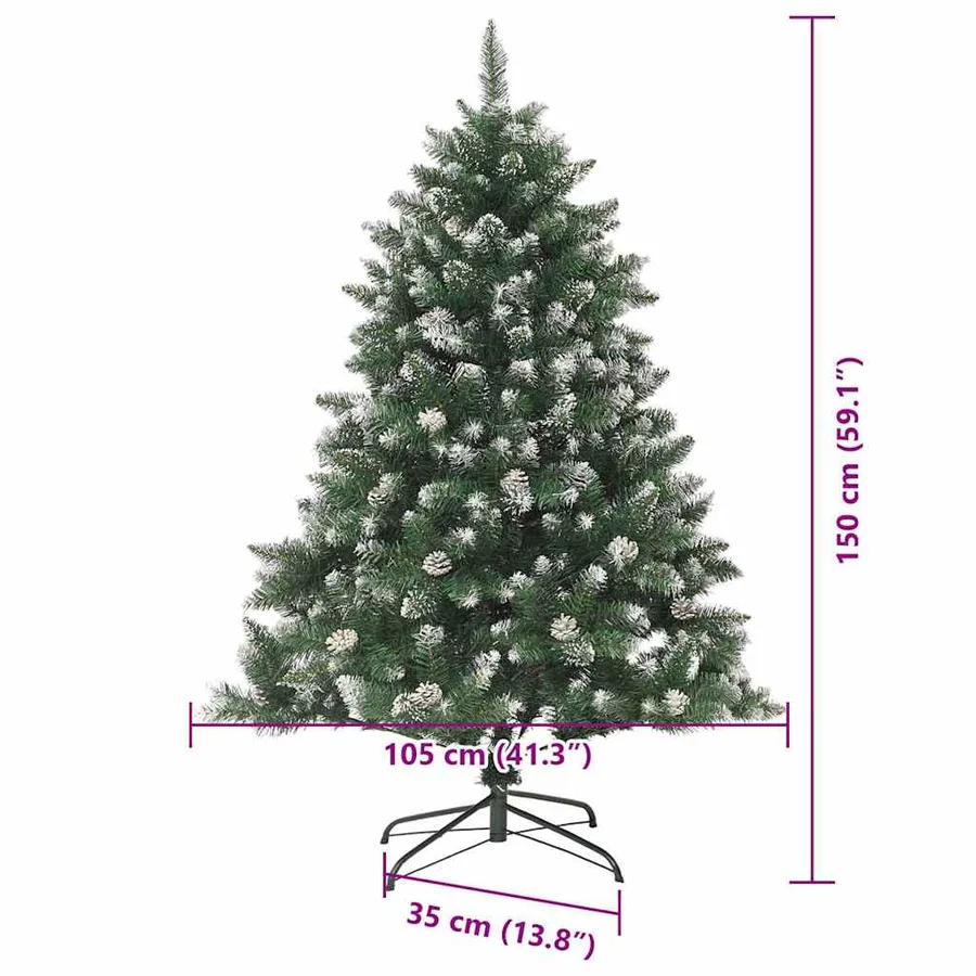 Sapin de Noël artificiel Vert 150 cm PVC, plastique et acier - 20