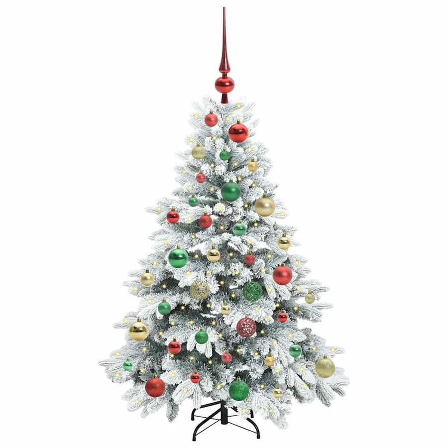 Sapin de Noël artificiel avec 150 LED Blanc 120 cm PE et PVC - 3
