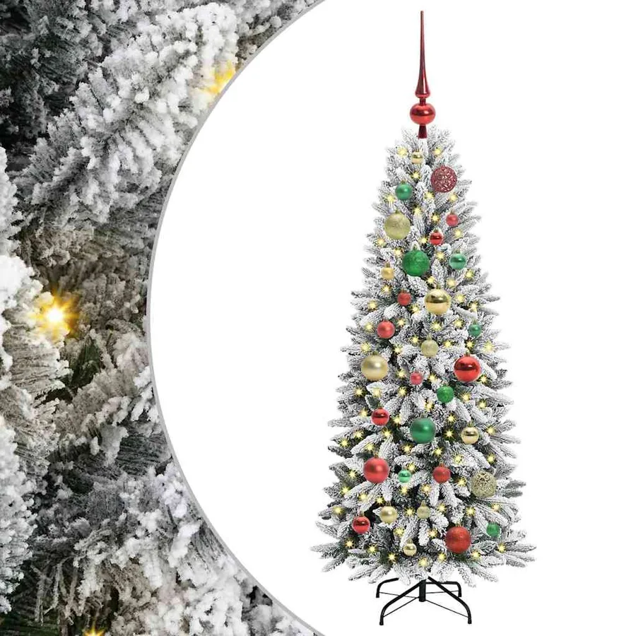 Sapin de Noël artificiel avec 150 LED avec support Blanc 120 cm - 2