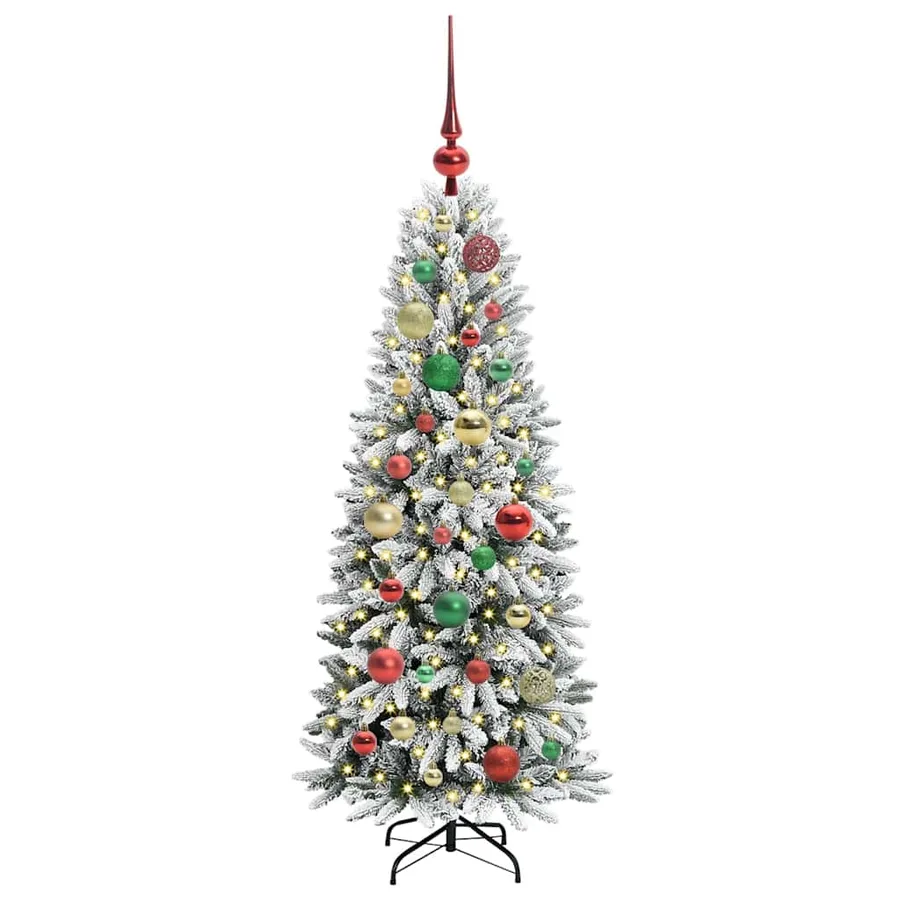 Sapin de Noël artificiel avec 150 LED avec support Blanc 120 cm - 3