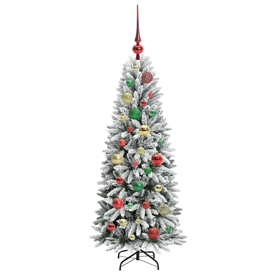 Sapin de Noël artificiel avec 150 LED avec support Blanc 120 cm - 6