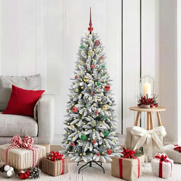 Sapin de Noël artificiel avec 150 LED avec support Blanc 150 cm