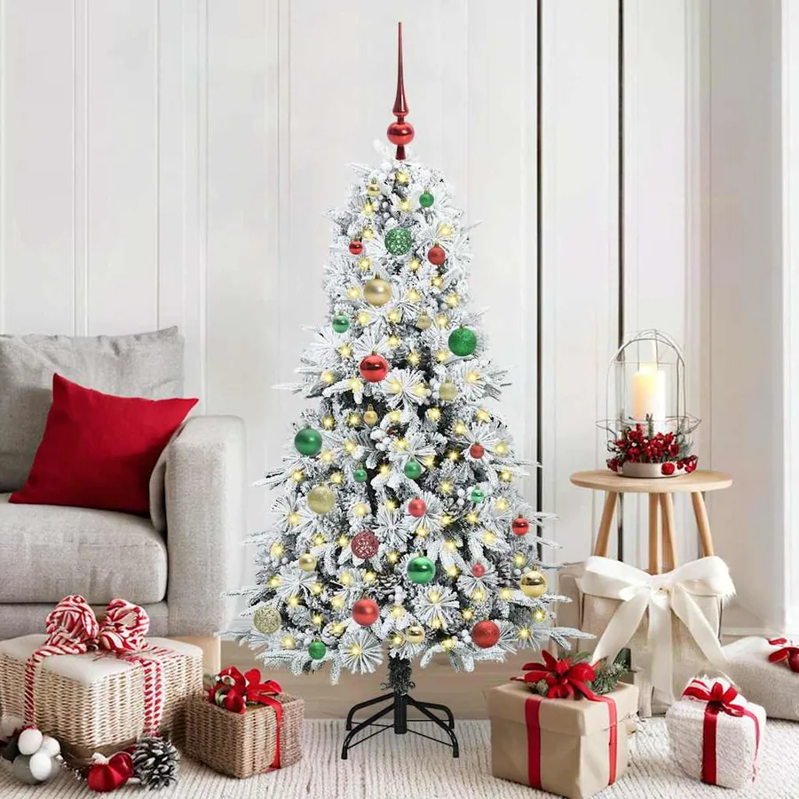 Sapin de Noël Artificiel à Branches Articulées Blanc 150 cm