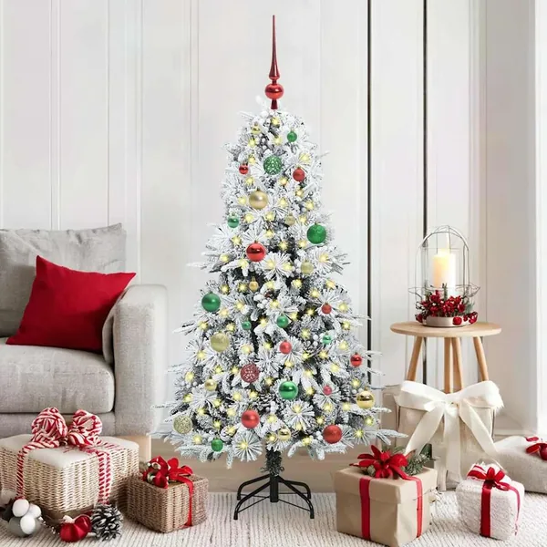 Sapin de Noël Artificiel à Branches Articulées Blanc 150 cm