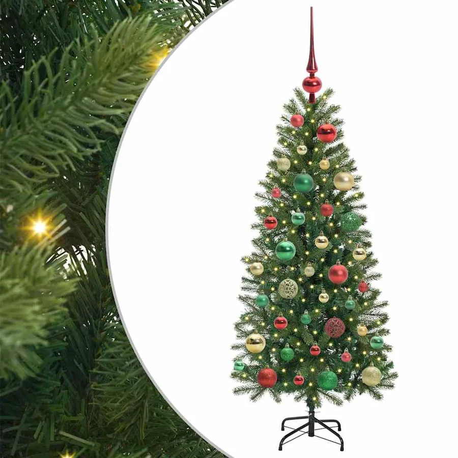 Sapin de Noël artificiel avec 150 LED Vert 120 cm PE et PVC - 2