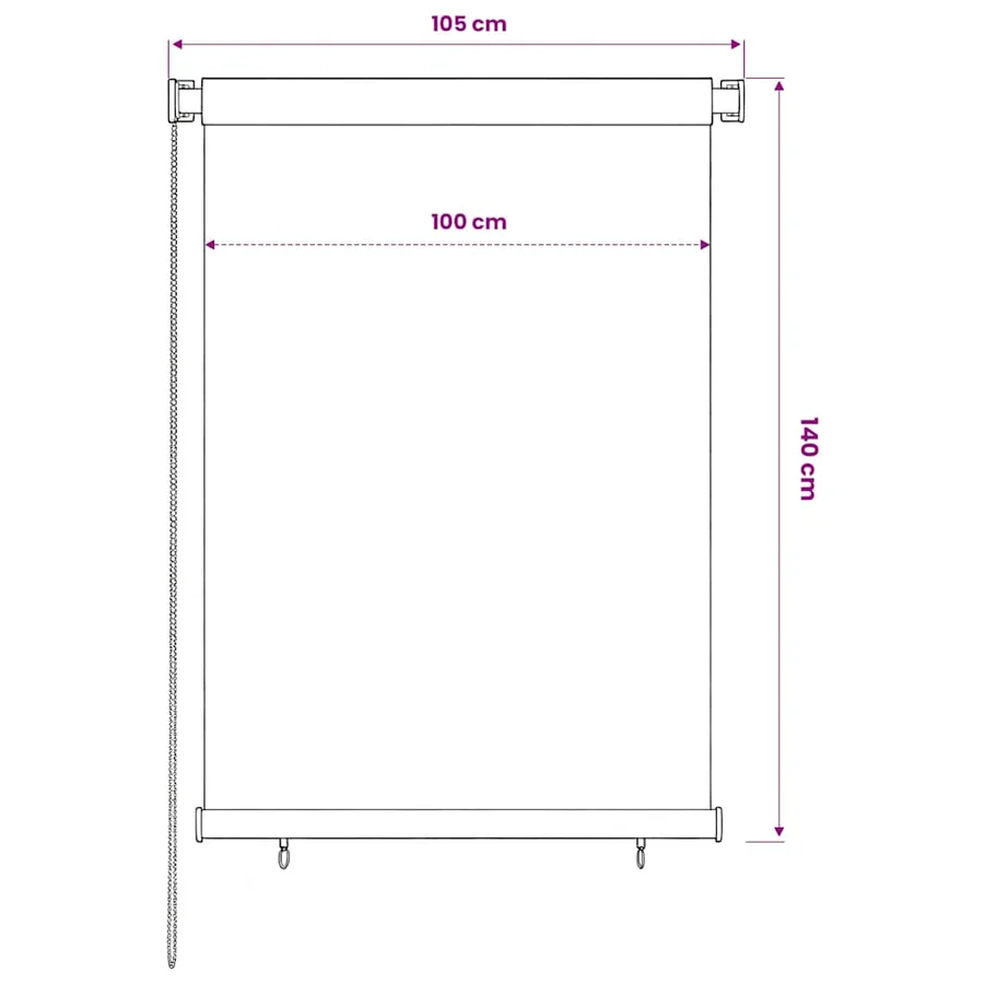 Store roulant d'extérieur 105 (l) x 140 (H) cm marron HDPE - 6