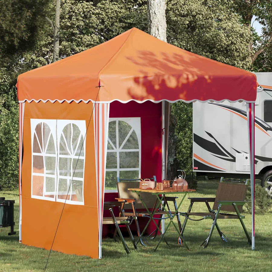 Tente de fête pop-up 195 x 195 x 245 cm Orange Tissu Oxford