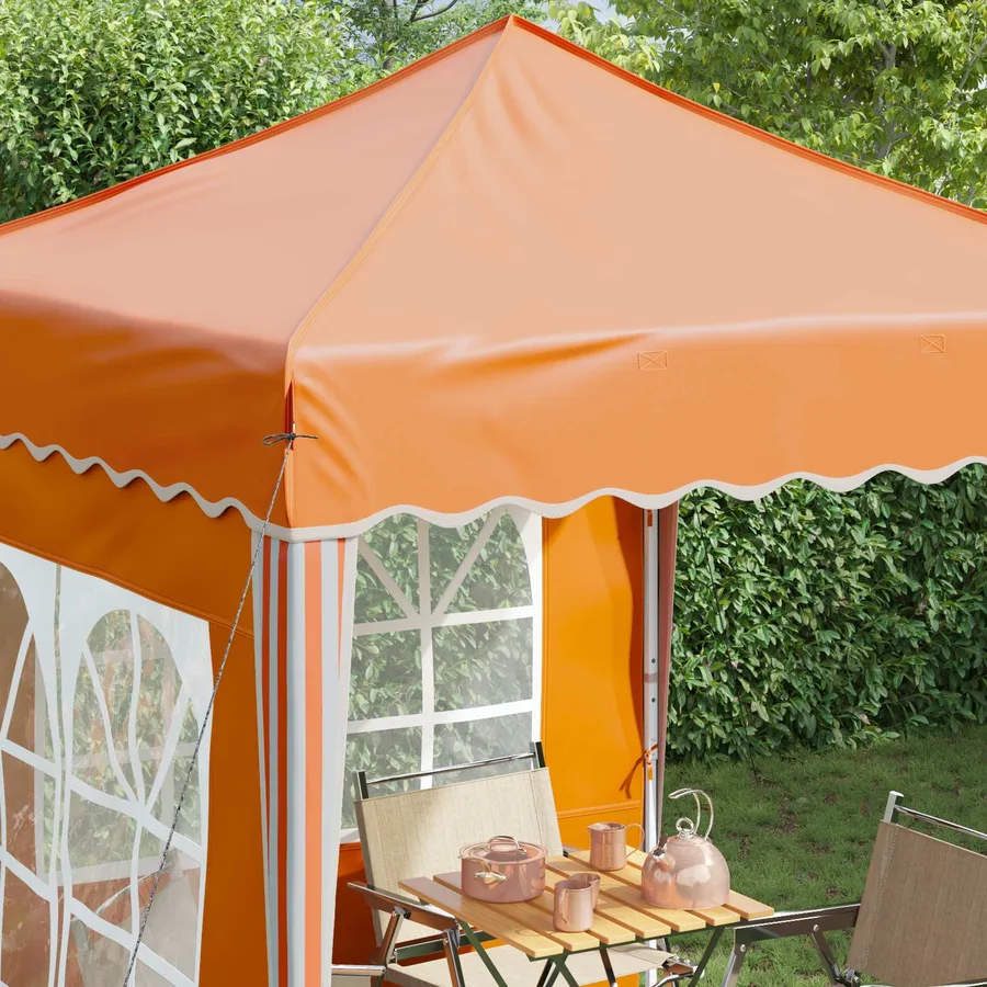 Tente de fête pop-up 195 x 195 x 245 cm Orange Tissu Oxford - 4