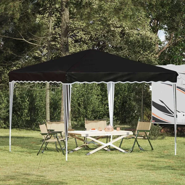 Tente de fête pop-up 288 x 288 x 245 cm Noir Tissu Oxford