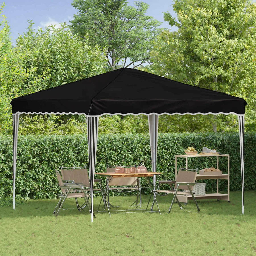 Tente de fête pop-up 288 x 288 x 245 cm Noir Tissu Oxford - 3