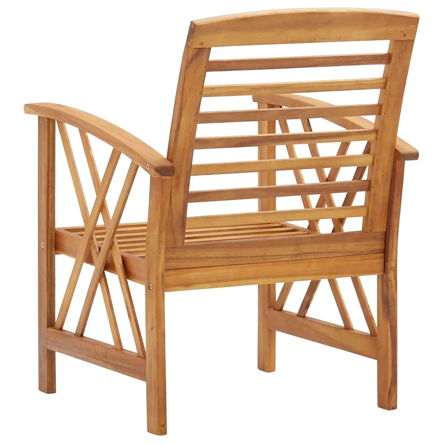 Chaises de jardin lot de 2 Bois d'acacia massif - 5