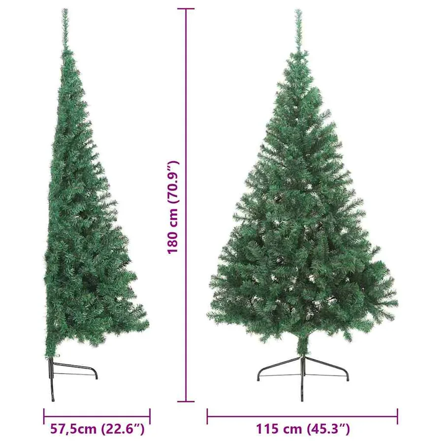 Sapin de Noël artificiel pré-éclairé Vert 180 cm PVC - 9