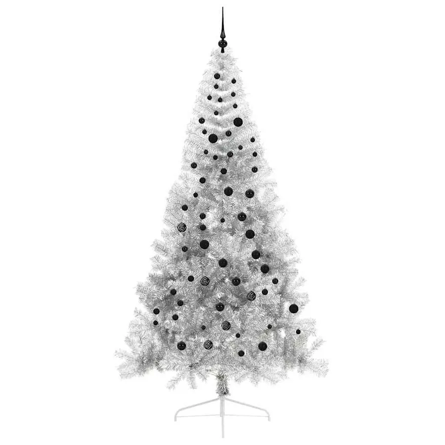 Sapin de Noël artificiel pré-éclairé Argent 240 cm PET - 4