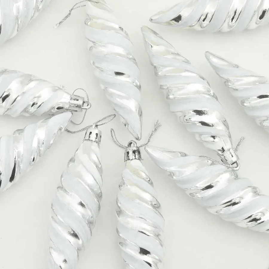 Boule en forme de spirale de Noël 40 pcs Argent Plastique - 5