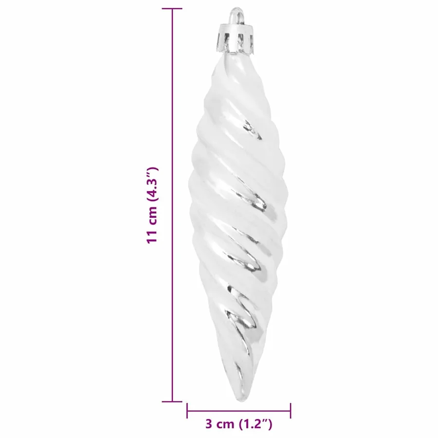Boule en forme de spirale de Noël 40 pcs Argent Plastique - 6