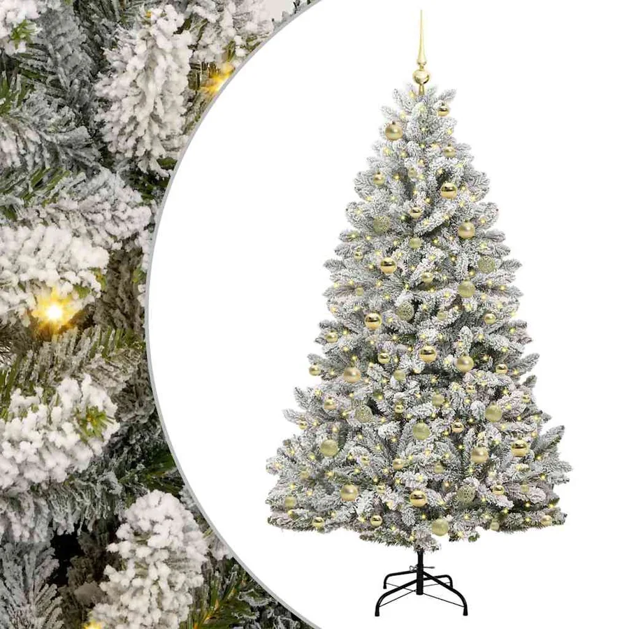 Sapin de Noël artificiel Vert et blanc 180 cm PVC et métal - 2
