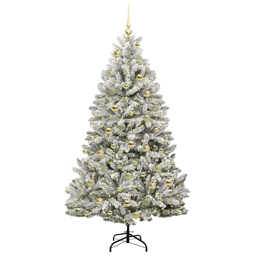 Sapin de Noël artificiel Vert et blanc 180 cm PVC et métal - 3