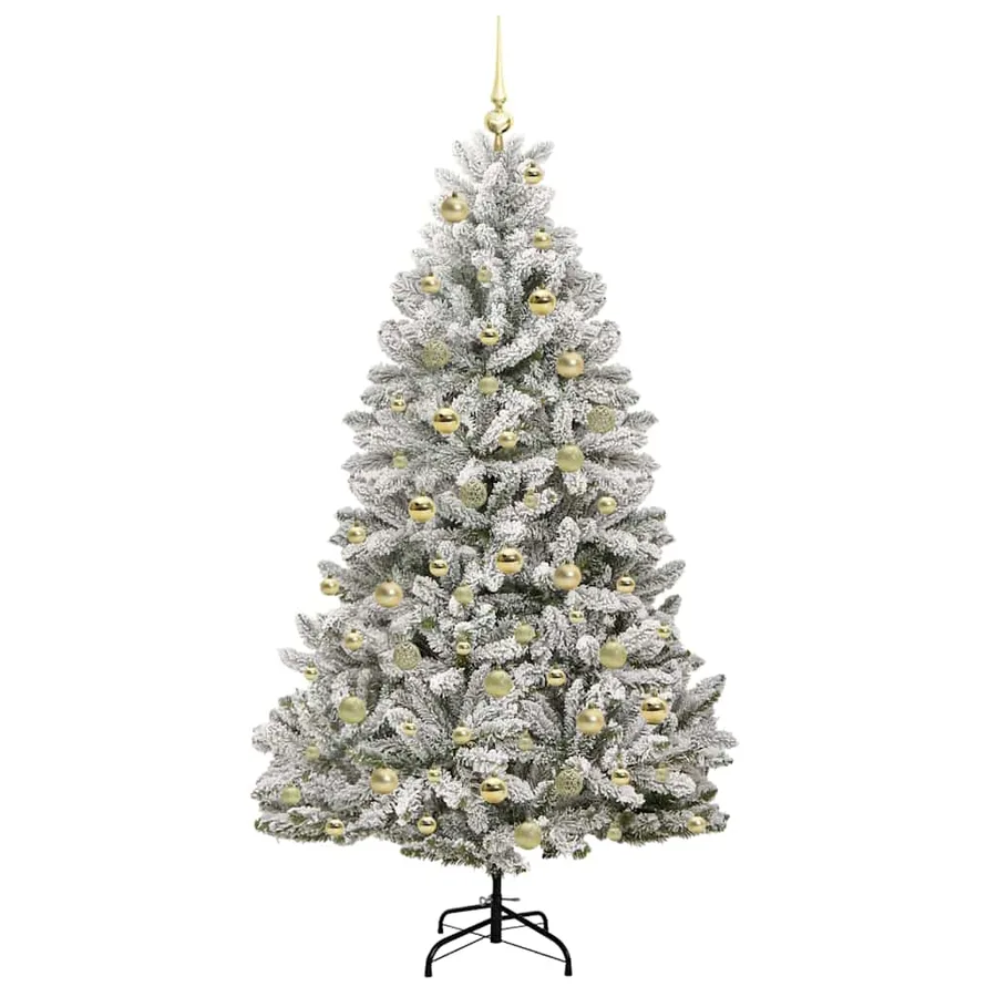 Sapin de Noël artificiel Vert et blanc 180 cm PVC et métal - 4