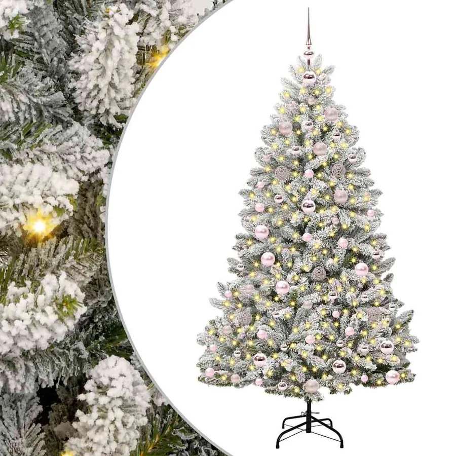 Sapin de Noël artificiel Vert et blanc 180 cm PVC et métal - 2