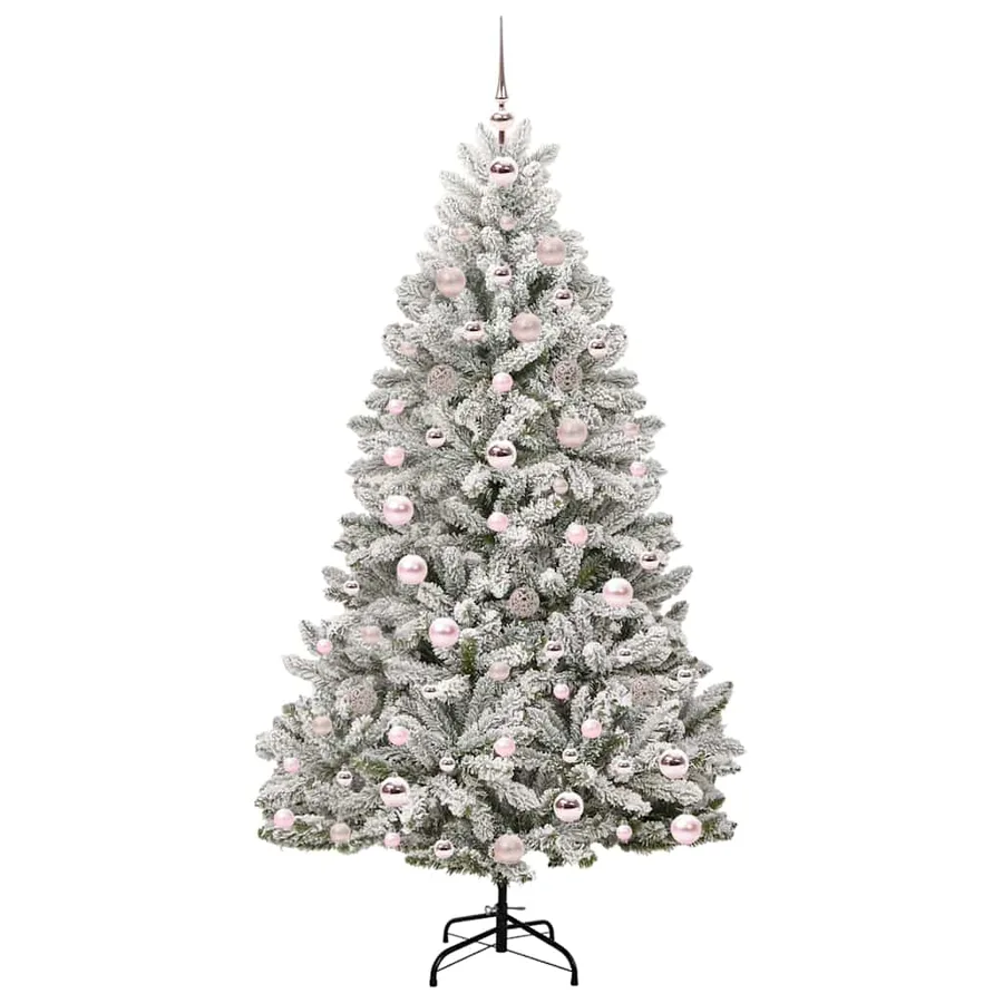 Sapin de Noël artificiel Vert et blanc 180 cm PVC et métal - 4