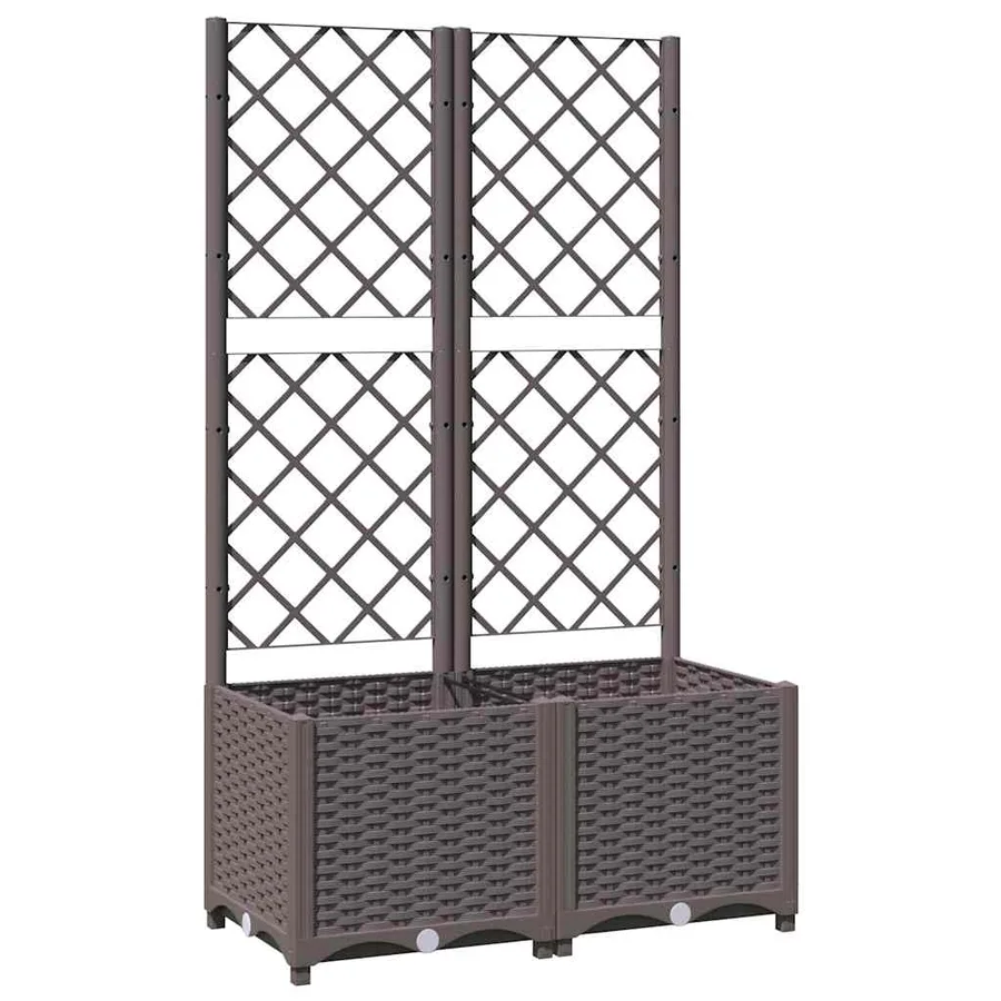 Jardinière avec treillis Marron 80x40x136 cm PP - 2