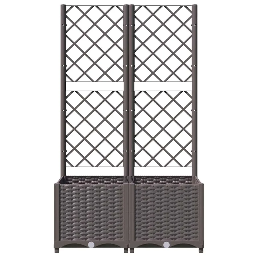 Jardinière avec treillis Marron 80x40x136 cm PP - 4