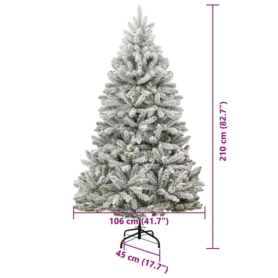 Sapin de Noël artificiel Vert et blanc 210 cm PVC et métal - 17