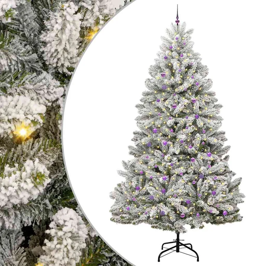Sapin de Noël artificiel Vert et blanc 300 cm PVC et métal - 2