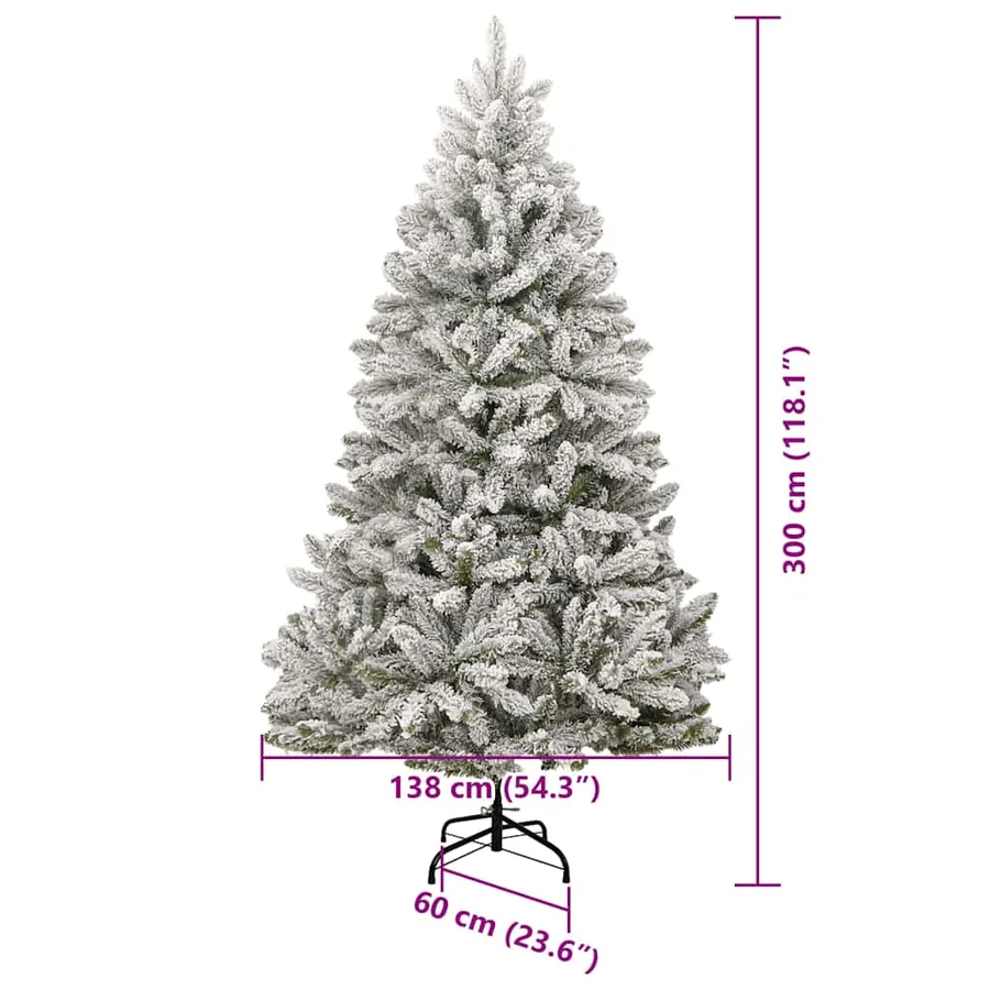 Sapin de Noël artificiel Vert et blanc 300 cm PVC et métal - 17