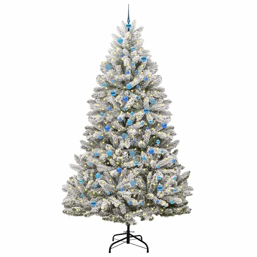 Sapin de Noël artificiel Vert et blanc 240 cm PVC et métal - 3