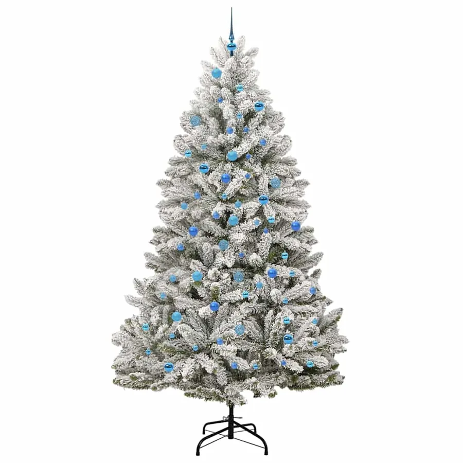 Sapin de Noël artificiel Vert et blanc 240 cm PVC et métal - 4