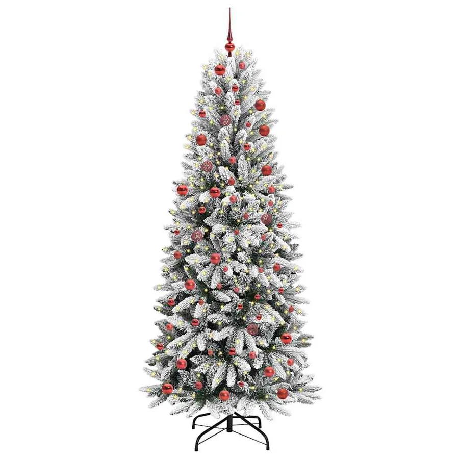 Sapin de Noël artificiel avec 300 LED avec support Blanc 210 cm - 2