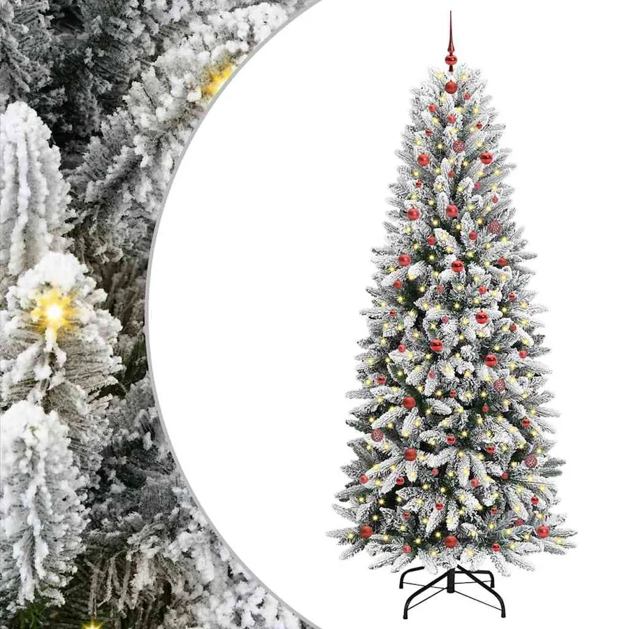 Sapin de Noël artificiel avec 300 LED avec support Blanc 240 cm - 2
