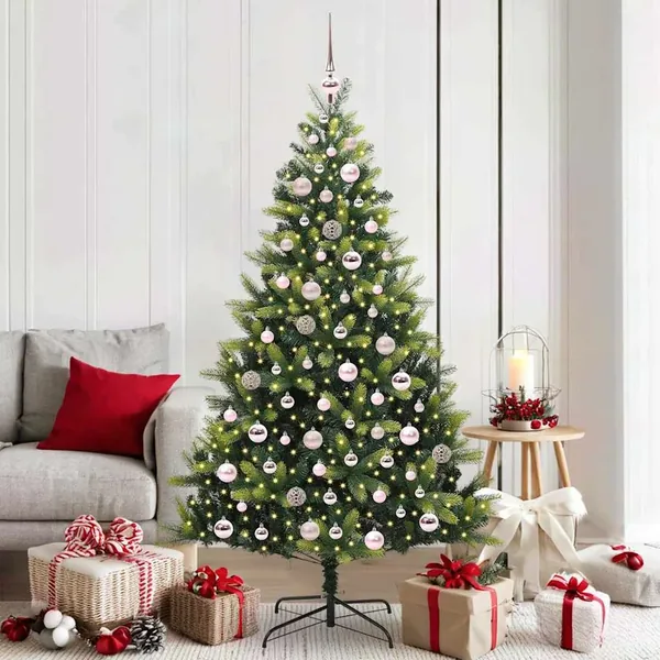 Arbre de Noël artificiel en silicone flexible 300 LEDs 180 cm