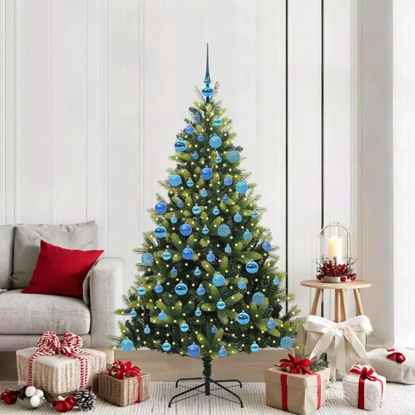 Arbre de Noël artificiel en silicone flexible 300 LEDs 180 cm