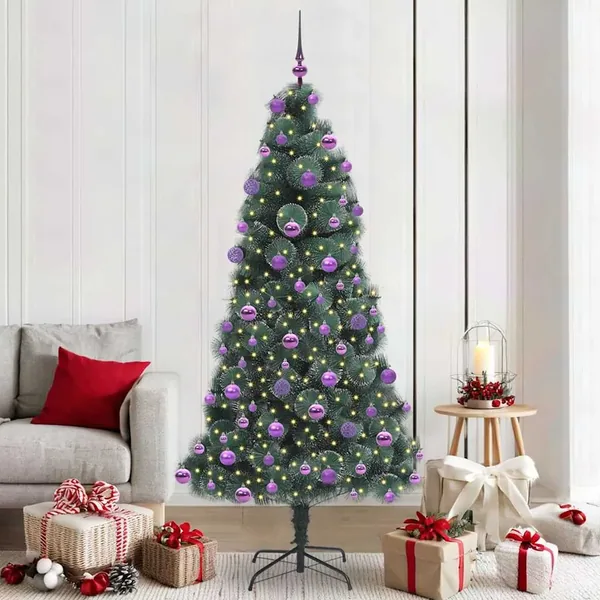 Arbre de Noël artificiel pré-éclairé avec ensemble de boules