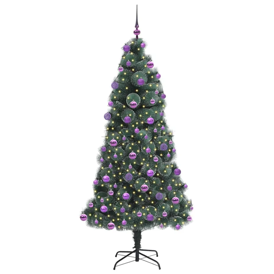 Arbre de Noël artificiel pré-éclairé avec ensemble de boules - 3