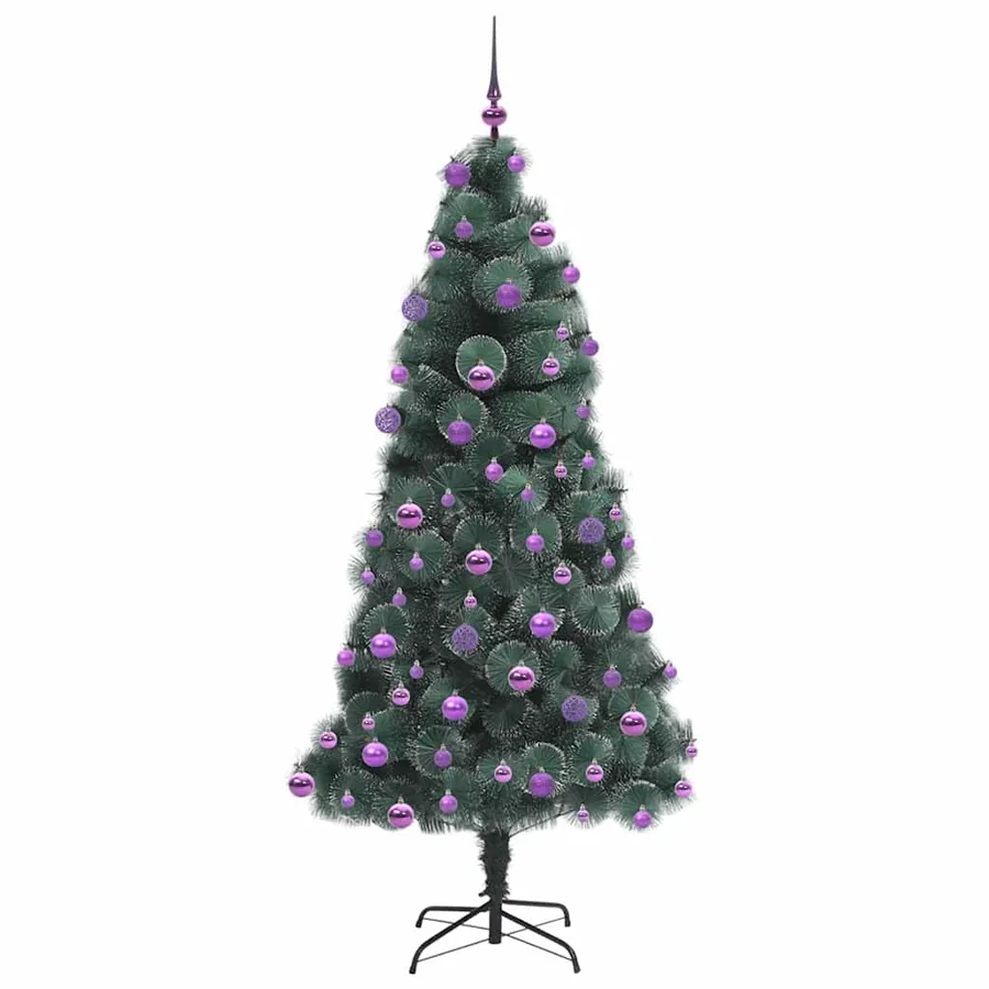 Arbre de Noël artificiel pré-éclairé avec ensemble de boules - 4