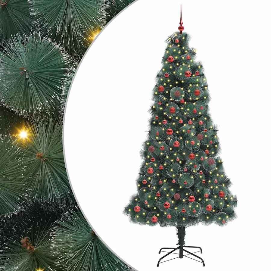 Arbre de Noël artificiel pré-éclairé avec ensemble de boules